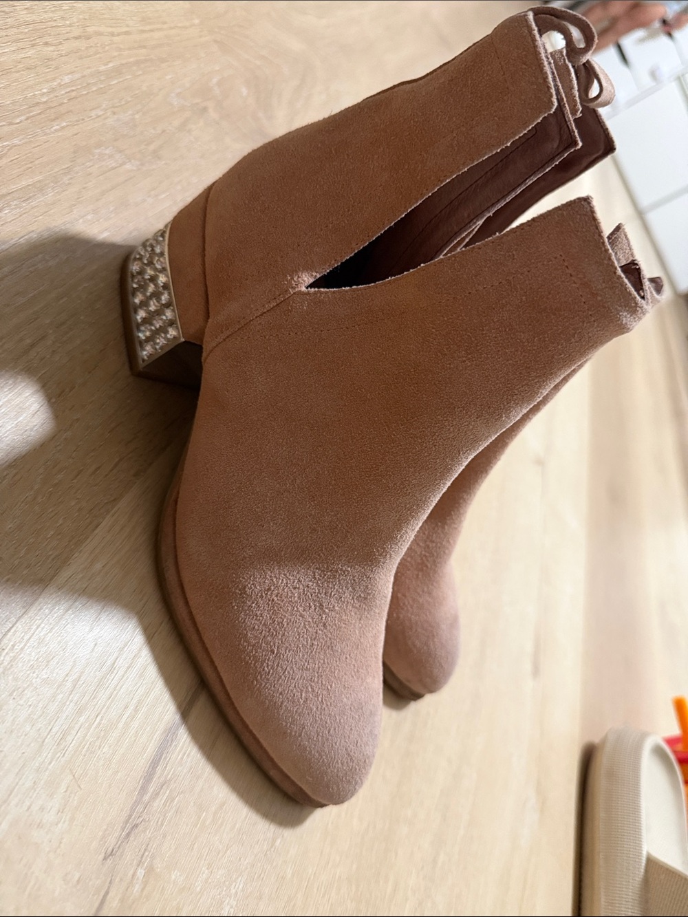 Jeffery Campbell Suede Rhinestone Ankle Boots